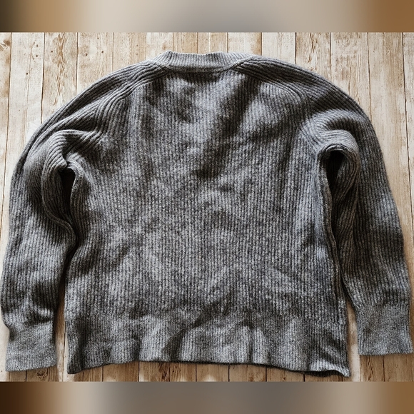 Everlane 40% wool blend sweater ribbed gray women's Large cozy - Picture 2 of 6